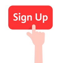 hand clicking a sign-up button on a white background. how to register for online poker in Nevada